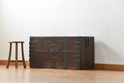 アンティーク家具　古民具・骨董 江戸期　総桐観音開き時代箪笥ローボード(たんす、タンス、桐箪笥、桐たんす)
