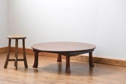 アンティーク家具　アンティーク 総欅材の大きな丸型ちゃぶ台(テーブル、机)