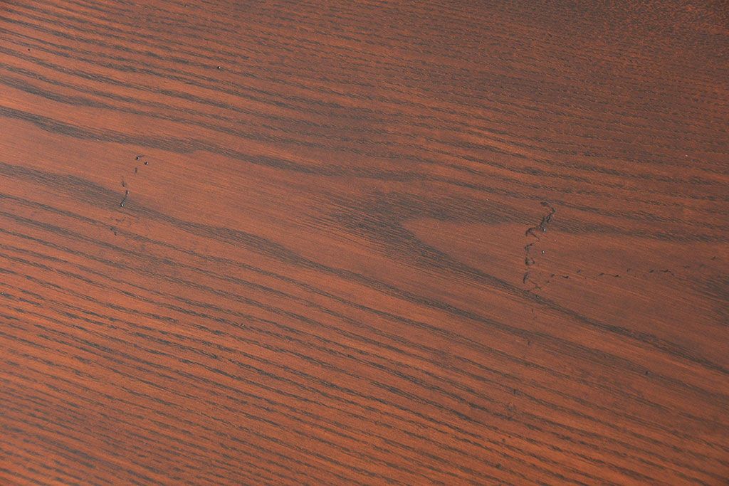 アンティーク家具　アンティーク 古い栓材の角型ちゃぶ台(2)(テーブル、机)