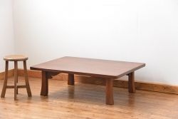 アンティーク家具　古民具・骨董 高級杉材 上品な浮造り仕上げの座卓(和風テーブル、机)　