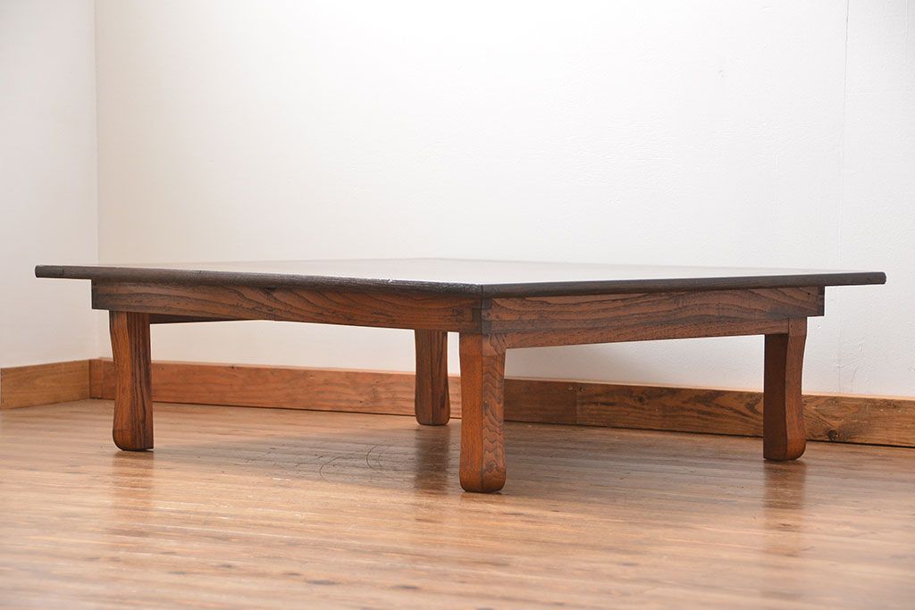 アンティーク家具　アンティーク  美しい総栗材の大きなちゃぶ台(テーブル、机)