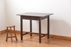 レトロ家具　昭和レトロ 古い木のシンプルな平机(テーブル、デスク、在宅ワーク、在宅用)　