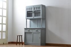 アンティーク家具　アンティークペイント　かわいいカップボード(食器棚、収納棚)