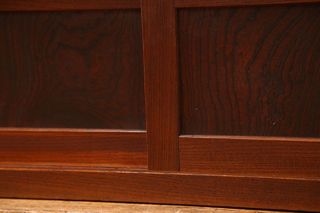 アンティーク家具　古民具・骨董 三方欅材の重厚な置き床(置床、ローボード、テレビボード)