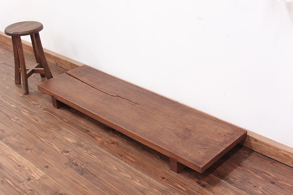 アンティーク家具　ジャンク品　イタミ有り　一枚裁ち板(テーブル、作業台)