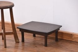 レトロ家具　昭和レトロ 古い木の小さな変わり型ちゃぶ台(テーブル、机)