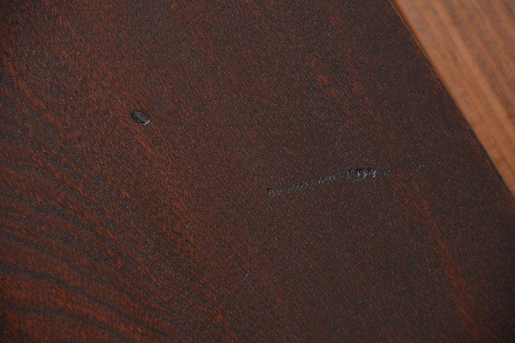 レトロ家具　昭和レトロ 古い木の小さな変わり型ちゃぶ台(テーブル、机)