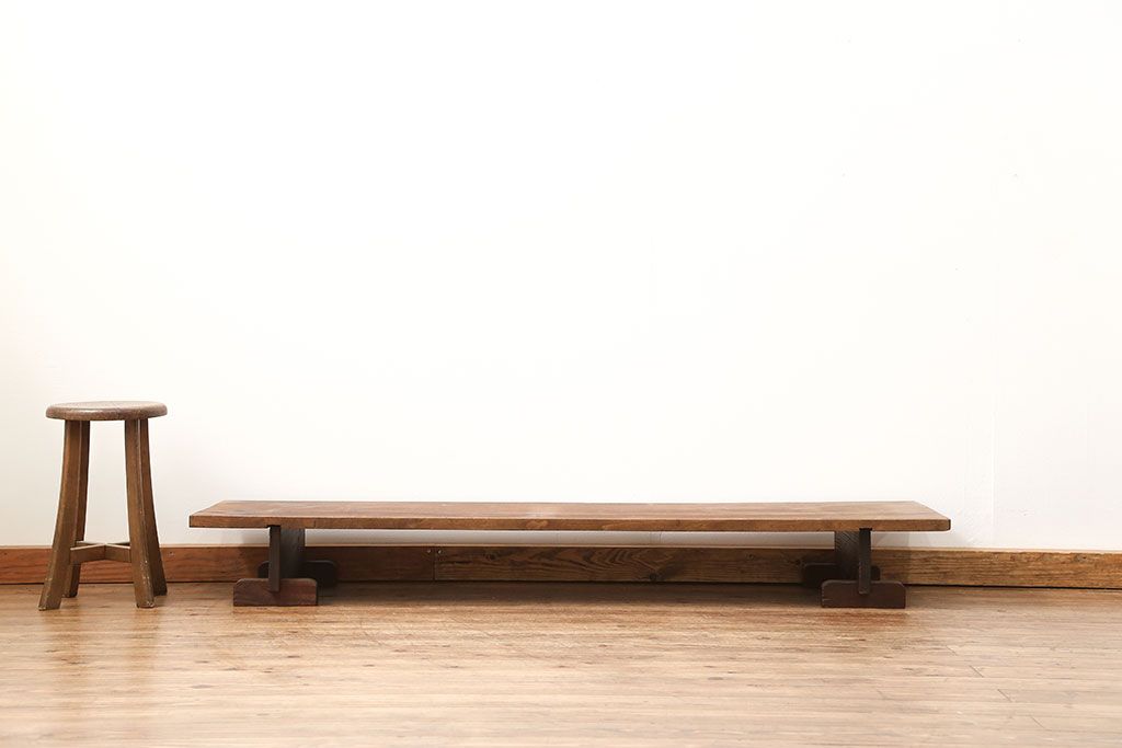 アンティーク家具　古民具・骨董 組み立て式 古い木の一枚板 裁ち板(作業台、ローテーブル)(1)