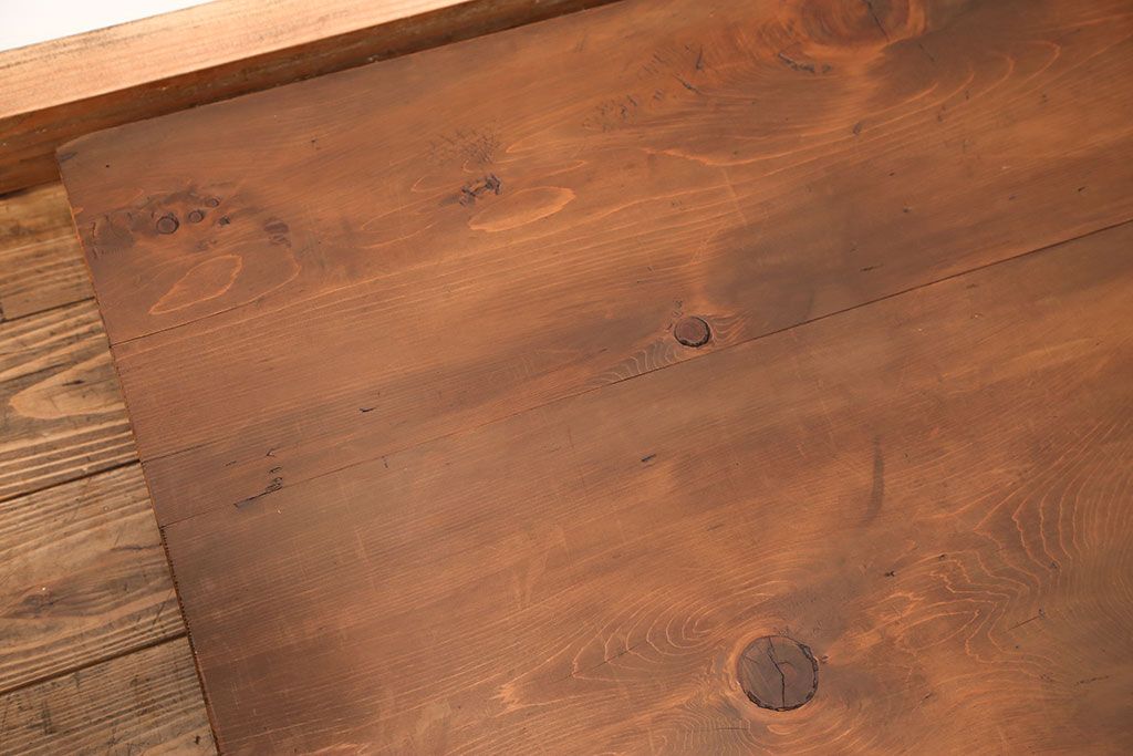 アンティーク家具　古民具・骨董 無垢材の作業台(テーブル、デスク、在宅ワーク、在宅用)
