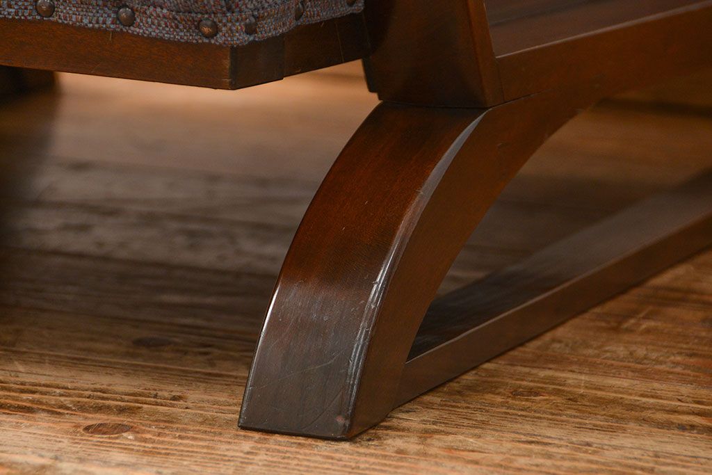 アンティーク家具　アンティーク 古い洋館の上品な1人掛けローソファ(1)(椅子・イス・チェア)