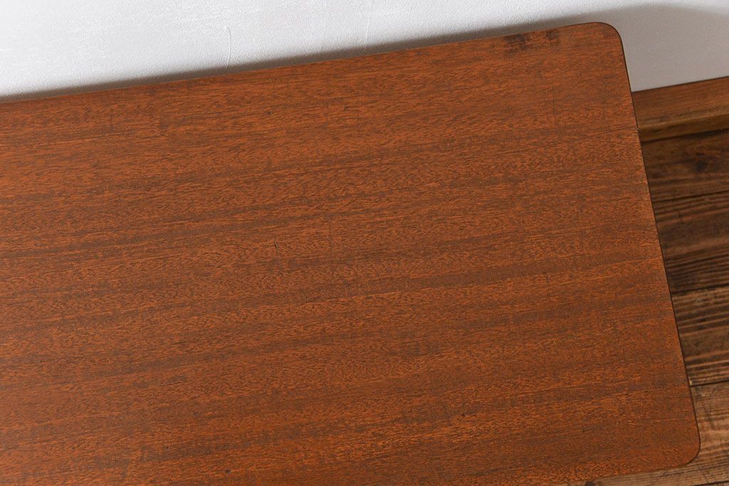 レトロ家具　アンティーク 天板一枚板!古材を使ったレトロなスクエア型センターテーブル(小)(1)