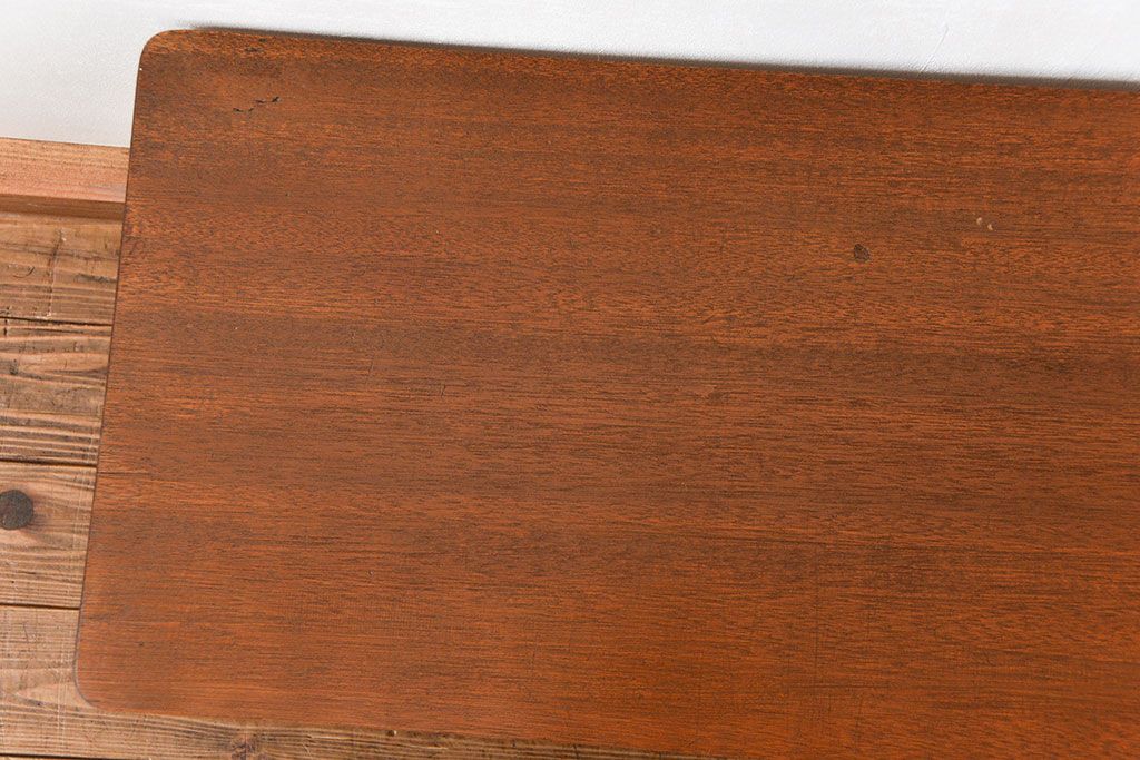 レトロ家具　ラフジュ工房オリジナル 天板一枚板!古材を使ったレトロなスクエア型センターテーブル(小)(2)