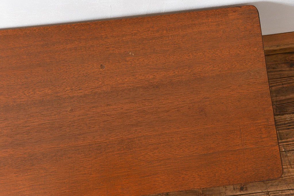 レトロ家具　ラフジュ工房オリジナル 天板一枚板!古材を使ったレトロなスクエア型センターテーブル(小)(2)