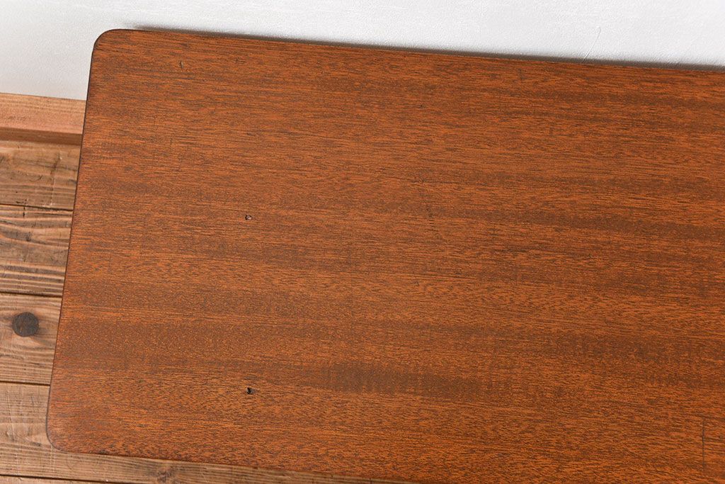 レトロ家具　ラフジュ工房オリジナル 天板一枚板!古材を使ったレトロなスクエア型センターテーブル(小)(4)