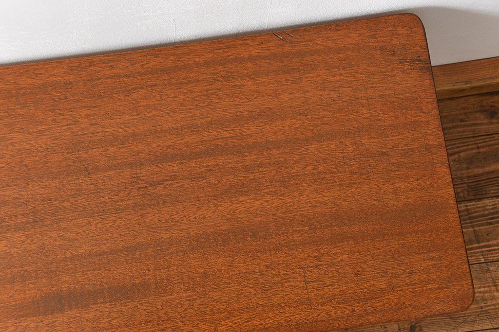 レトロ家具　ラフジュ工房オリジナル 天板一枚板!古材を使ったレトロなスクエア型センターテーブル(小)(4)