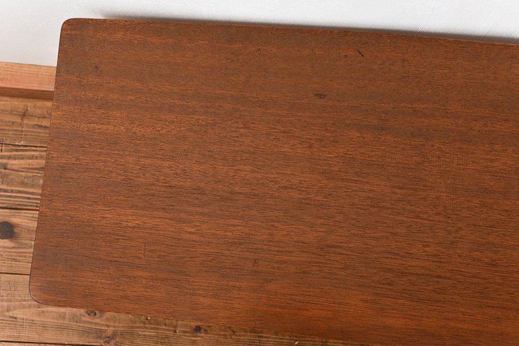 レトロ家具　昭和レトロ 天板一枚板!古材を使った緩やかな曲線センターテーブル(1)