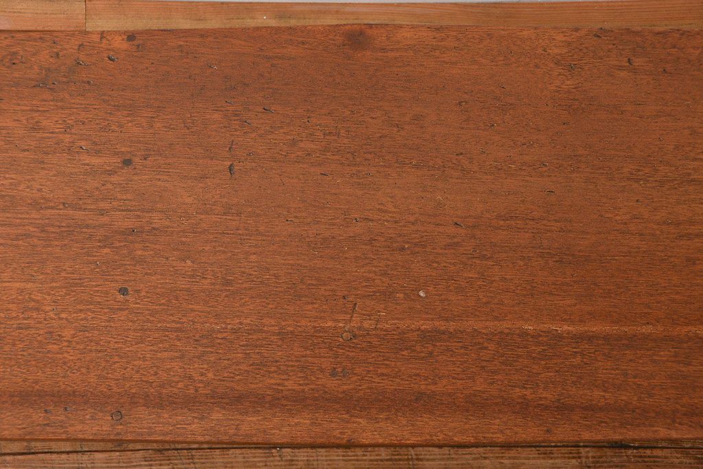 レトロ家具　昭和レトロ 天板一枚板!古材を使った緩やか曲線のセンターテーブル(2)