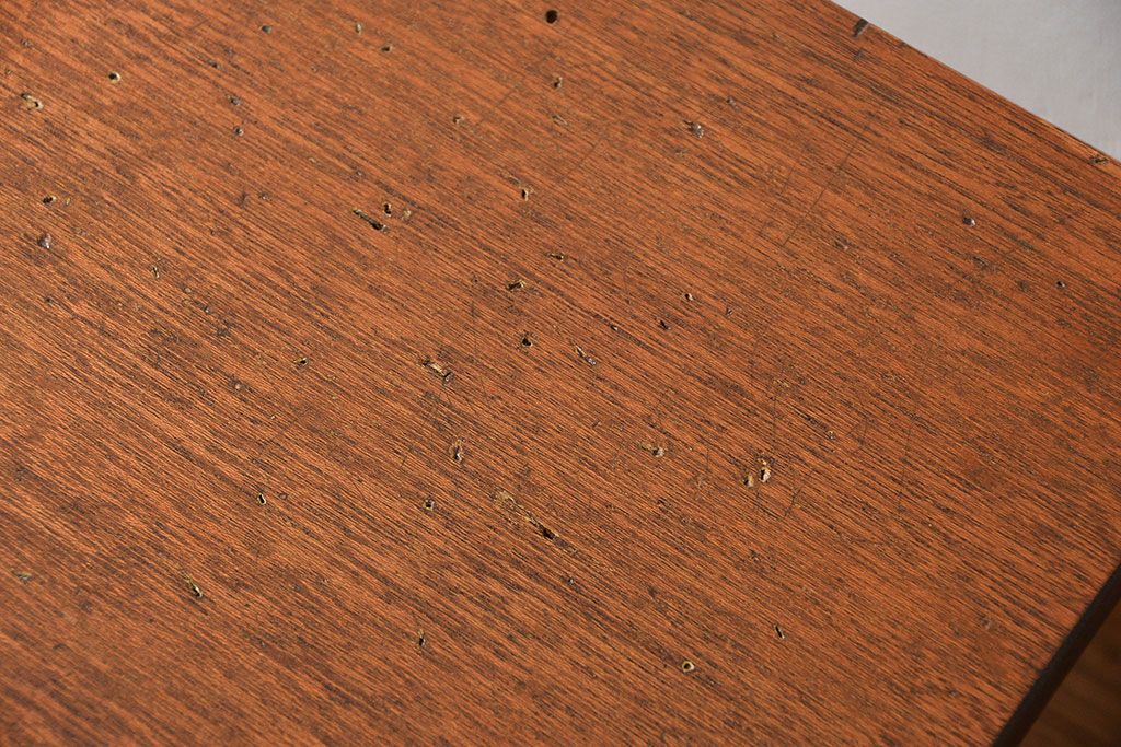 レトロ家具　昭和レトロ 天板一枚板!古材を使った緩やか曲線のセンターテーブル(2)