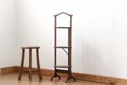 アンティーク家具　イギリスアンティーク オーク材　折り畳み式の小さな飾り棚(花台、スモールシェルフ、ケーキスタンド)