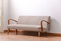 レトロ家具　昭和レトロ 座面張り替え済み　シンプルなアンティークソファ