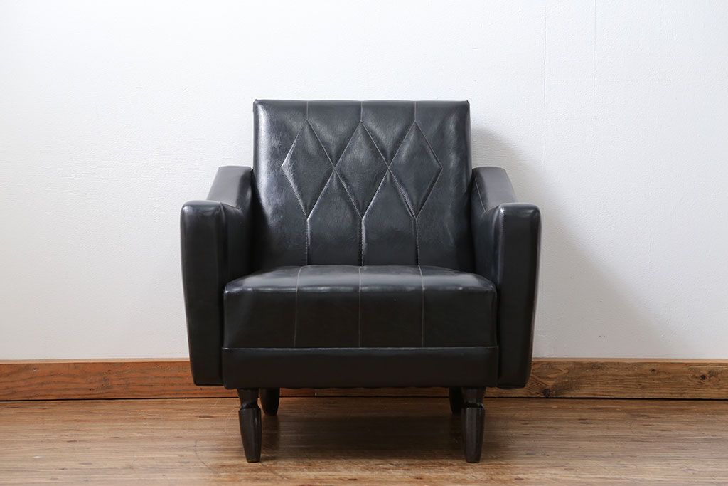 レトロ家具　昭和レトロ 1960〜70年代　レトロでシックな1Pソファ(ラウンジチェア)