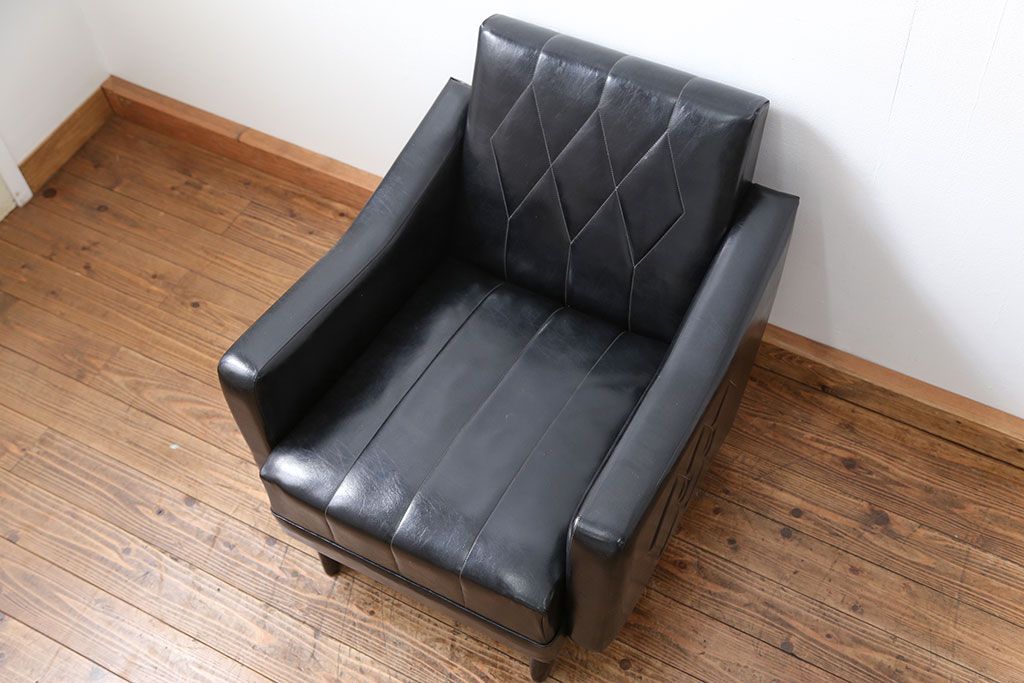 レトロ家具　昭和レトロ 1960〜70年代　レトロでシックな1Pソファ(ラウンジチェア)