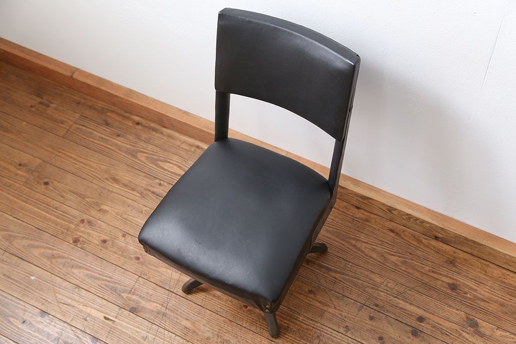 レトロ家具　昭和レトロ インダストリアル 工業系 回転イス(1)(椅子、チェア)