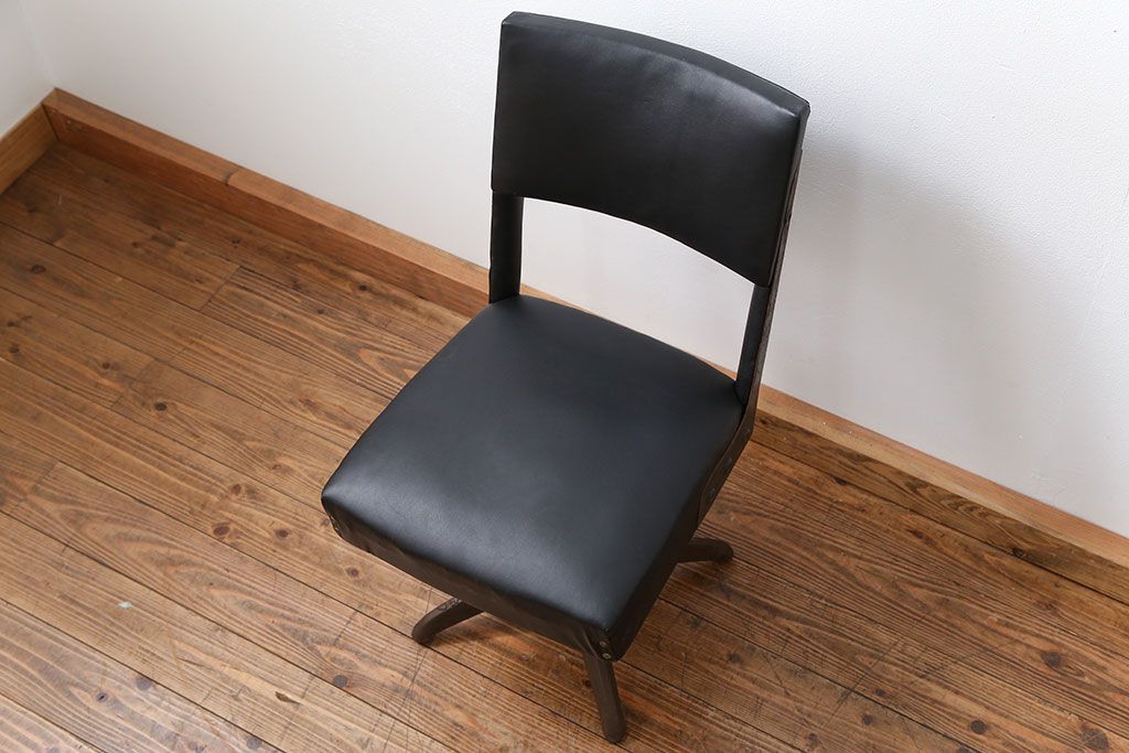 レトロ家具　昭和レトロ インダストリアル 工業系 回転イス(2)(椅子、チェア)