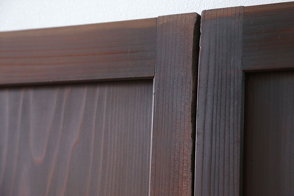古民具・骨董 状態の良い裏障子付き格子帯戸4枚セット(建具、引き戸)
