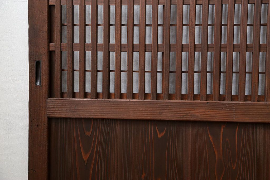 古民具・骨董 状態の良い裏障子付き格子帯戸4枚セット(建具、引き戸)