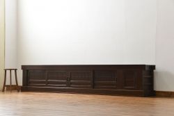 アンティーク家具　古民具・骨董 特大!九尺幅　重厚な水屋箪笥ローボード(1)(ローチェスト、テレビボード、テレビ台、キャビネット、収納棚)