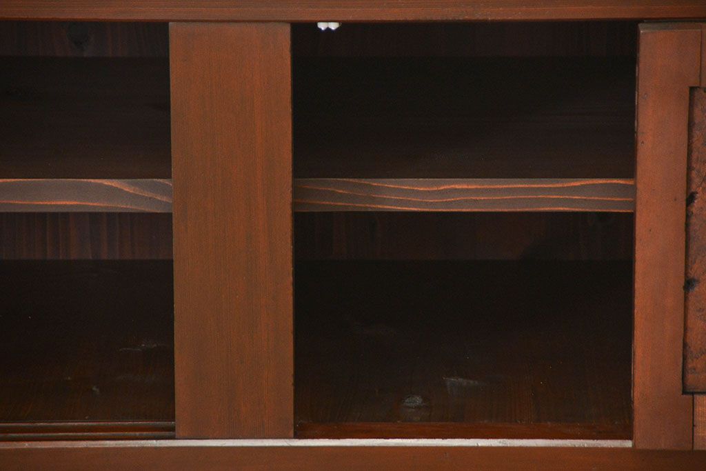 アンティーク家具　古民具・骨董 特大!九尺幅　重厚な水屋箪笥ローボード(1)(ローチェスト、テレビボード、テレビ台、キャビネット、収納棚)