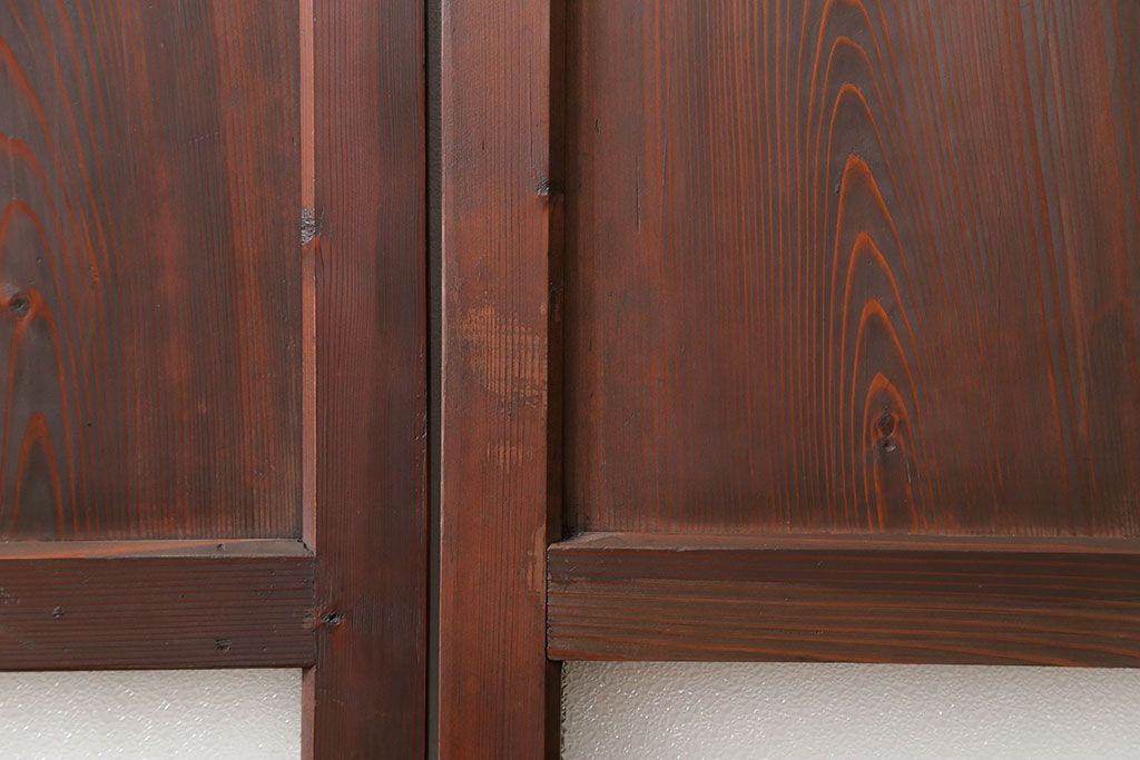 和製アンティーク ダイヤガラス入りのガラス帯戸2枚セット(引き戸・ガラス戸)