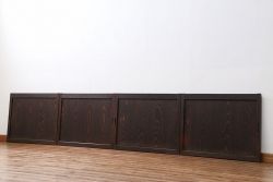 古民具・骨董 シンプル杢目の良い板戸　4枚セット　(引き戸、窓)