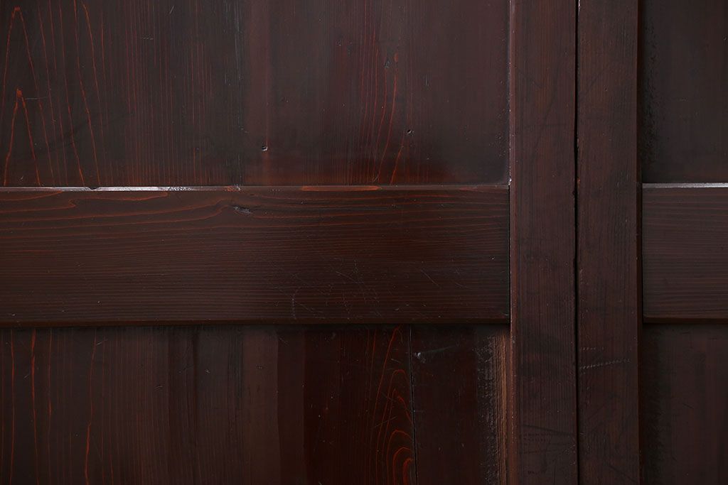 古民具・骨董 囲炉裏でいぶされた　つやのある帯戸　4枚セット　(引き戸、古民家)