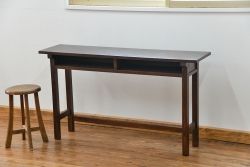 アンティーク家具　アンティーク 天板ナラ材の横長テーブル(7)(サイドテーブル、机、在宅ワーク、在宅用デスク)