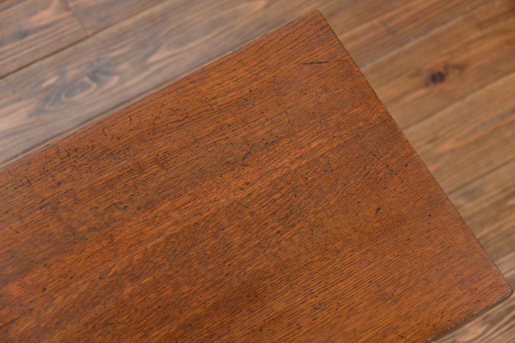 アンティーク家具　アンティーク ペイント仕上げ　横長作業台(5)　(机、在宅ワーク、在宅用デスク、作業台)