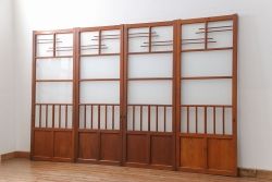 昭和レトロ 珍しいデザイン!和風建具　4枚セット　(ガラス戸、引き戸)