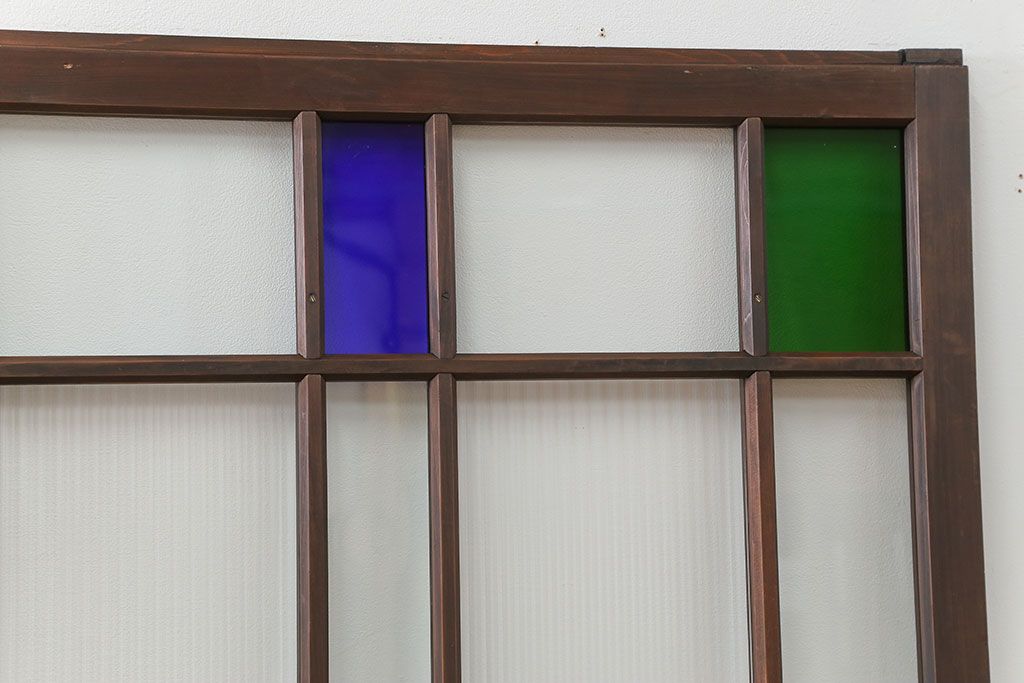 大正ロマン 古い洋館で使われていた 色ガラス引き戸 4枚セット 大正ロマン 古い洋館で使われていた 色ガラス引き戸 4枚セット