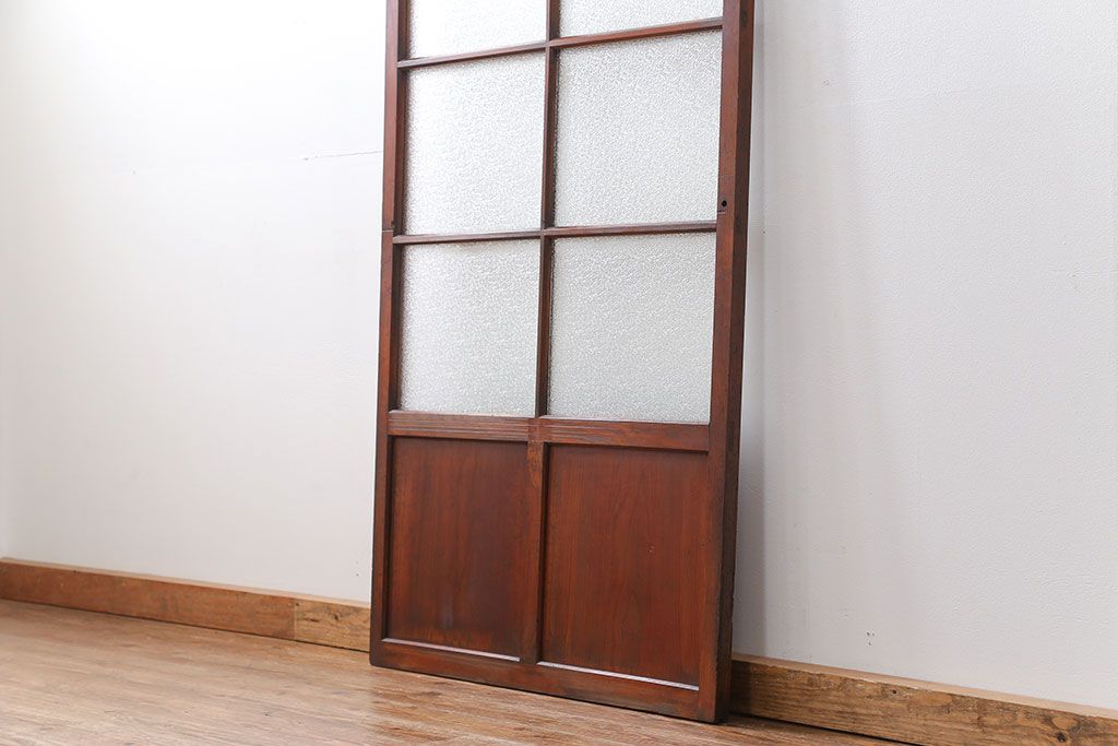 アンティーク ジャンク品　古い木のダイヤガラス引き戸