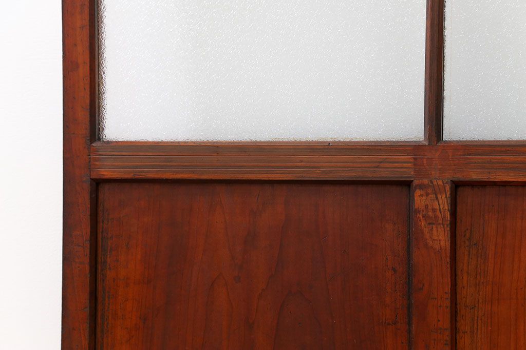 アンティーク ジャンク品　古い木のダイヤガラス引き戸