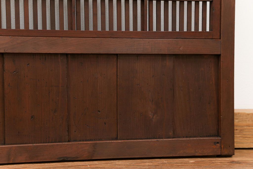 古民具・骨董 ダイヤガラス入り裏障子付きの格子戸 1枚(引き戸)