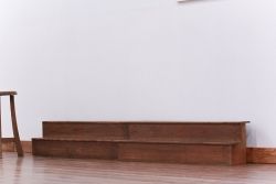 アンティーク家具　アンティーク 古い木味の簡素で小さな飾り棚　2個セット　(陳列棚)