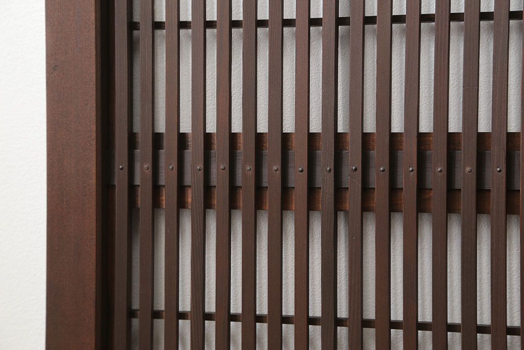 古民具・骨董 ダイヤガラス入りのアンティーク格子戸 2枚セット(裏障子付き)