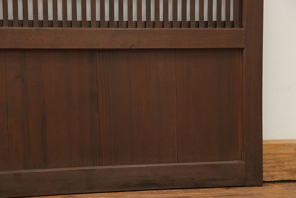 古民具・骨董 ダイヤガラス入りのアンティーク格子戸 2枚セット(裏障子付き)