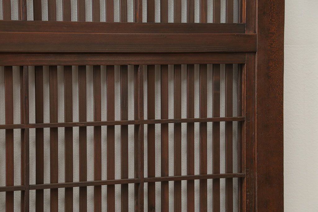 古民具・骨董 ダイヤガラス入りのアンティーク格子戸 2枚セット(裏障子付き)