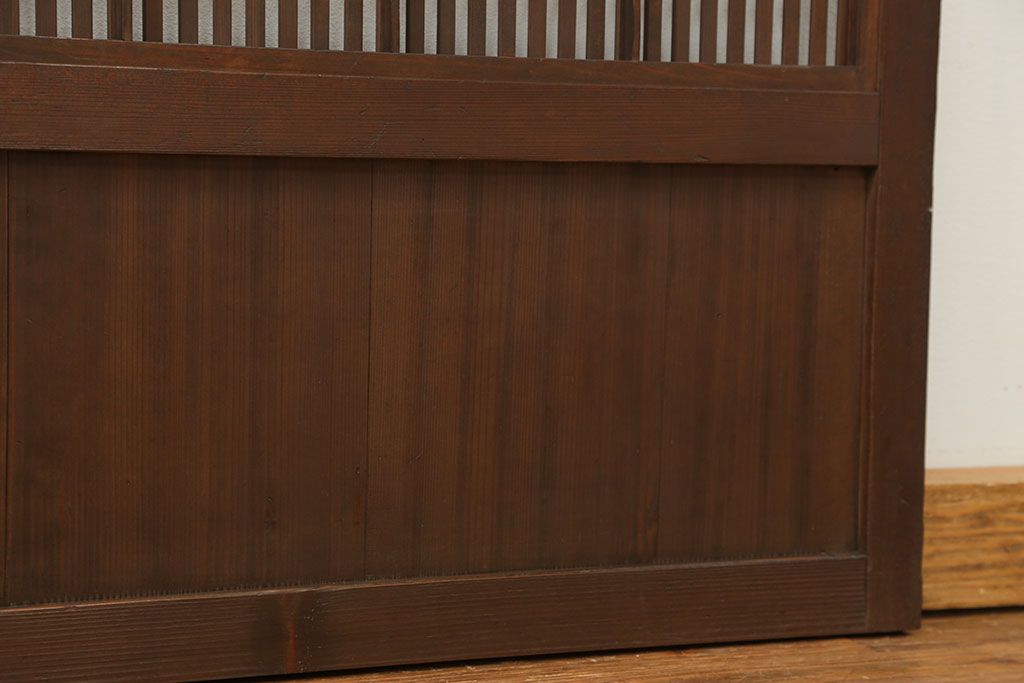 古民具・骨董 ダイヤガラス入りのアンティーク格子戸 2枚セット(裏障子付き)