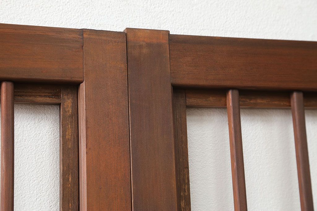 アンティーク 裏障子付きのスッキリとした格子戸 4枚セット(和風建具)