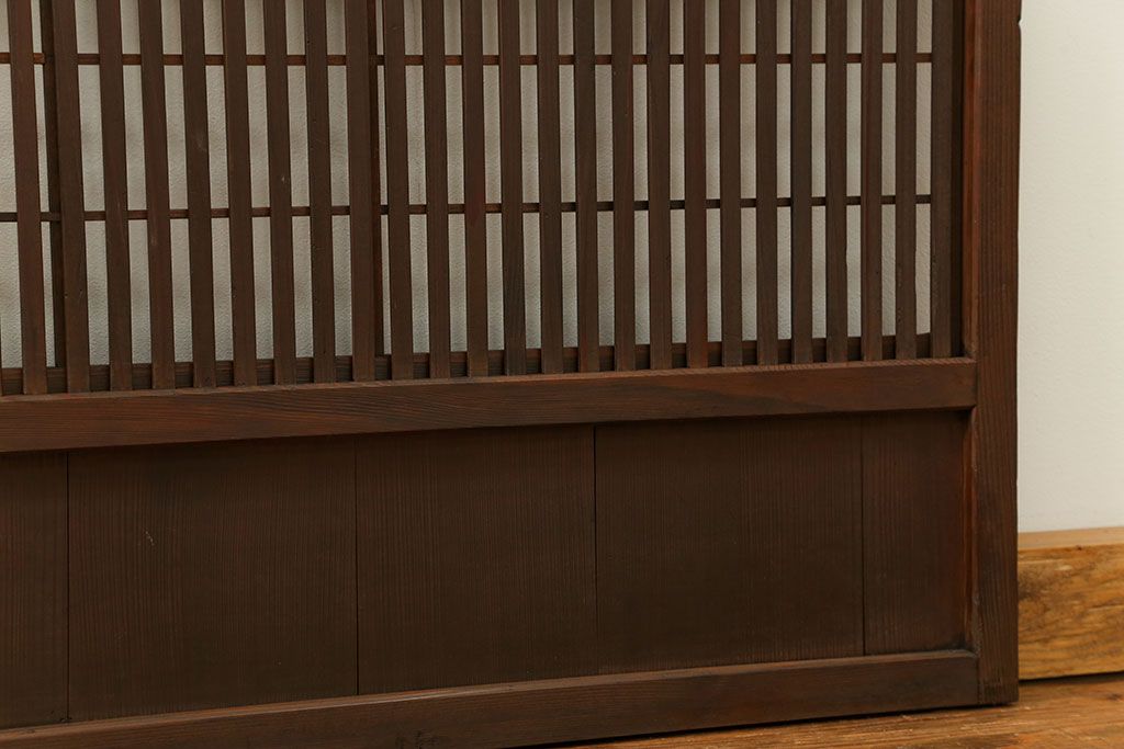 古民具・骨董 裏障子付き格子戸2枚セット(引き戸)