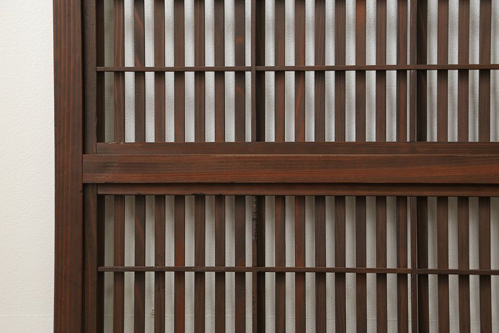 古民具・骨董 裏障子付き格子戸2枚セット(引き戸)